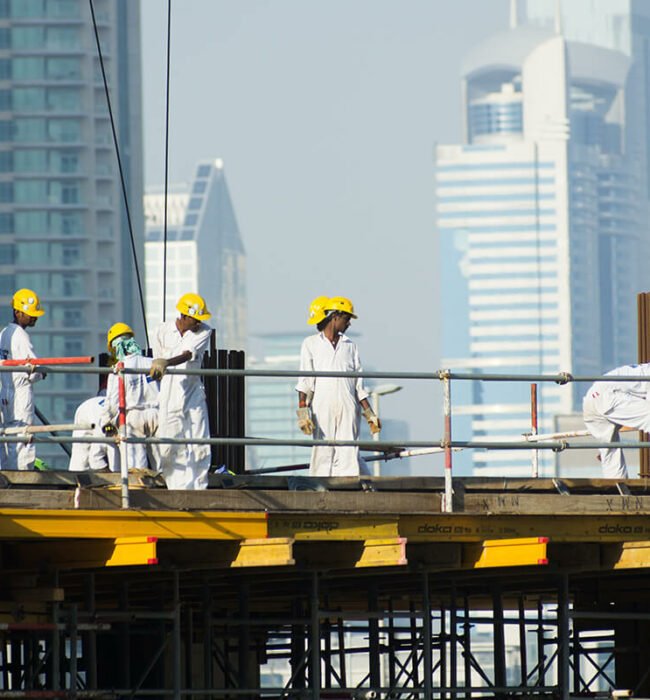 Construction setting out survey on a building site